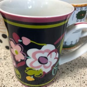 Vera Bradley mug w/butterfly & flowers on Black